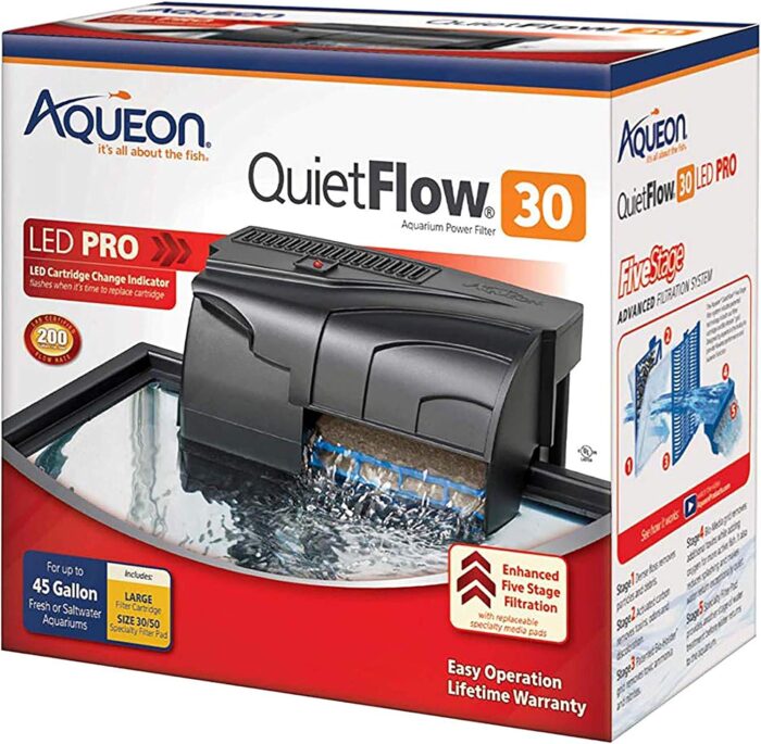 Aqueon - Quietflow LED Pro - Filtros de energía para acuarios tamaño 30-200GPH