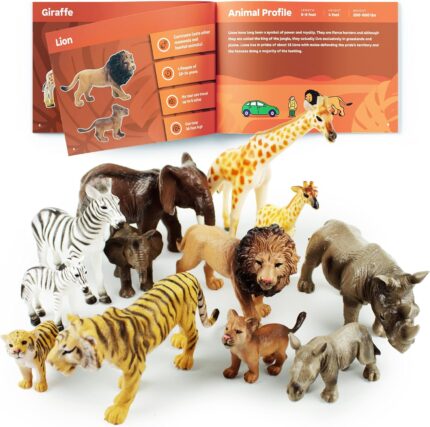 Kit de 12 juguetes de animales de safari