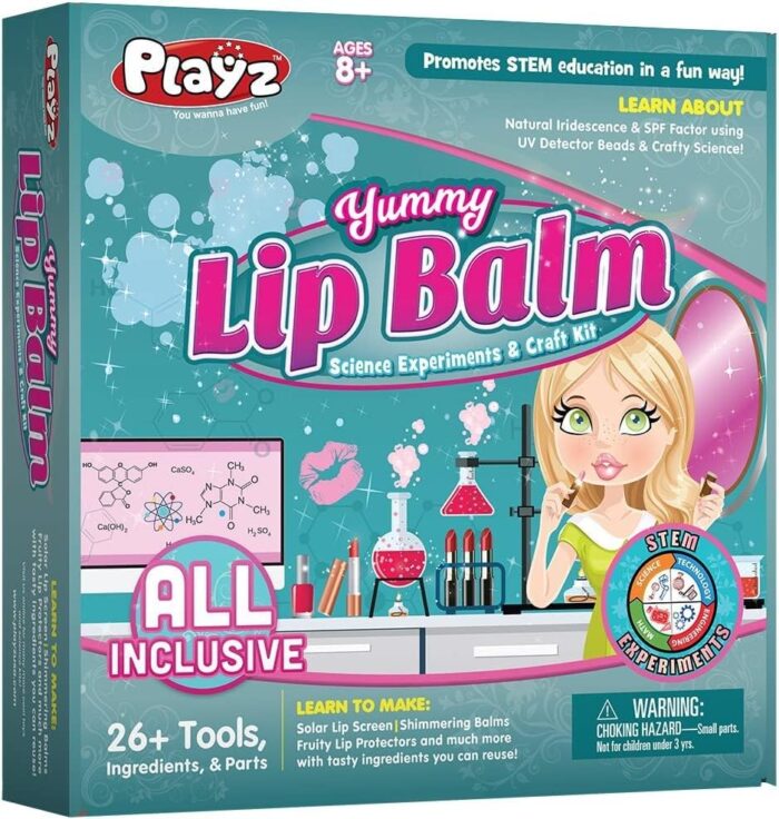 Playz Yummy - Kit de arte y manualidades de bálsamo labial para crear lápiz labial afrutado