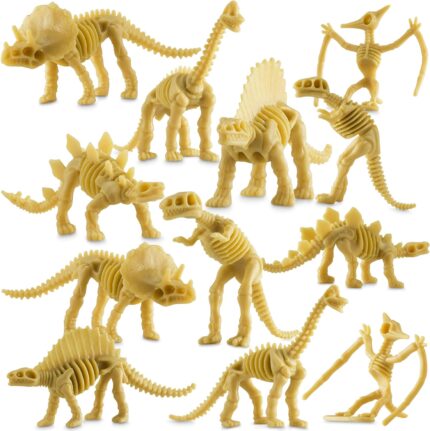 Bedwina - Esqueletos de fósiles de dinosaurios (paquete de 24 unidades)