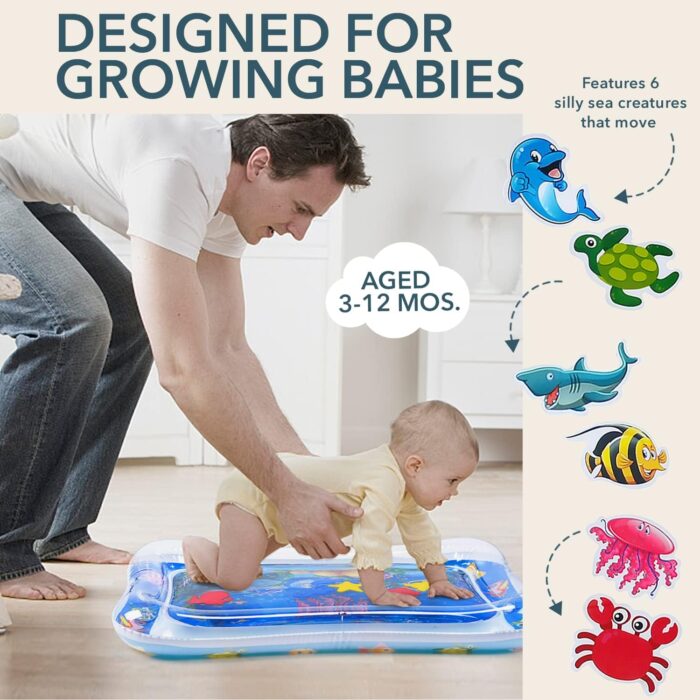 tapete plástico para bebé con coloridas criaturas marinas de dibujos animados