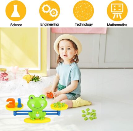 juguete educativo de conteo de equilibrio con forma de rana para niños y niñas