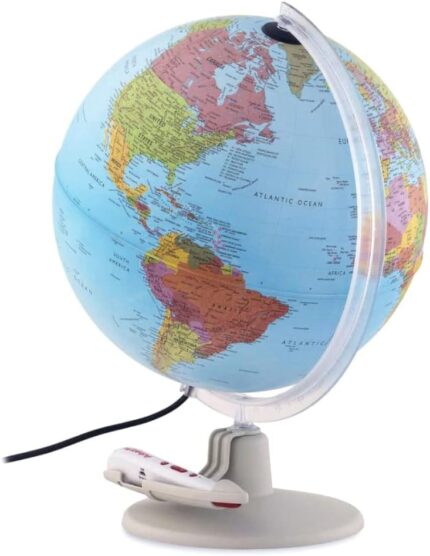 Waypoint Geographic Parlamondo - Globo parlante iluminado interactivo de 12 pulgadas de diámetro