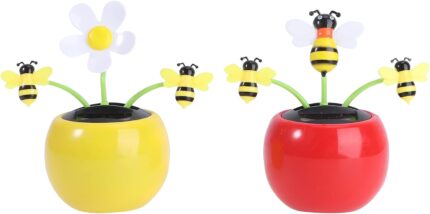 Amosfun - 2 Solar Dancing Flower Bee Toy