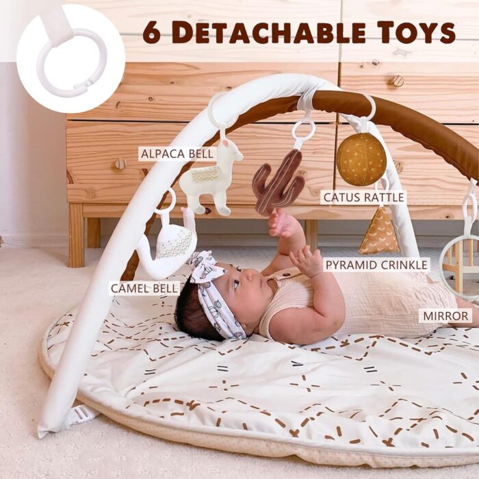 tapete para bebé con actividades de macramé