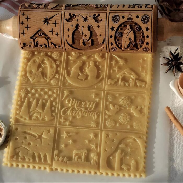 Tapetes para pasteleria con diseño de Belén - 9 patrones distintivos de belén en diseños para hornear galletas