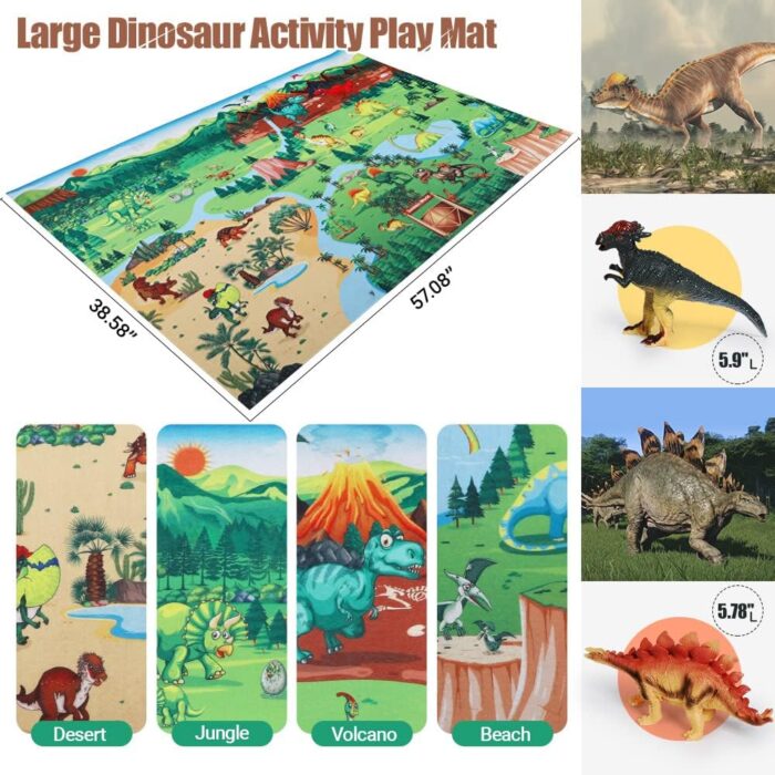 juego educativo de figuras de dinosaurio para decoración de tartas para niños