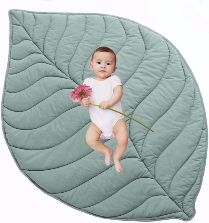 Tapete para bebés diseño en hojas de algodón