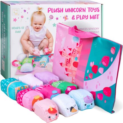 Alfombra para bebés de juego con diseño de unicornio para bebés a partir de 1 año