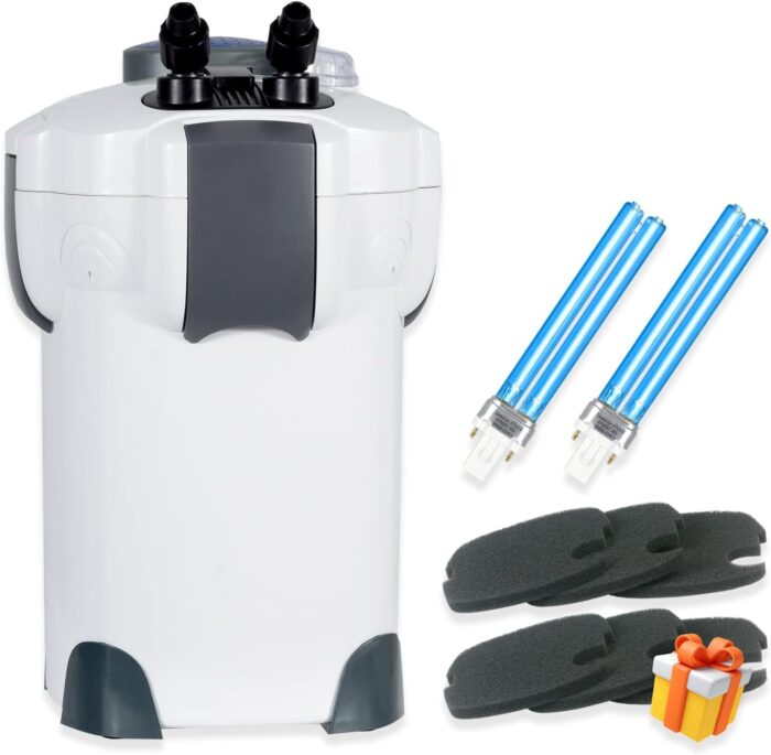 COOSPIDER UV - Filtros de 370 GPH filtro de recipiente externos ligero