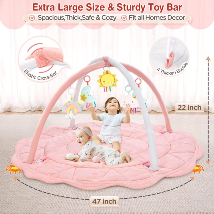 alfombrilla para bebé uso para actividades de desarrollo basadas en etapas y gimnasio de juego para bebés con 5 juguetes para recién nacidos