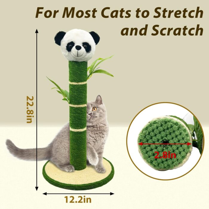 de Cuerda: Sisal natural con hojas de bambú 3D en forma de panda - Altura: 23 pulgadas