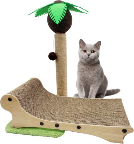 Acsist - poste rascador para gatos con silla de playa