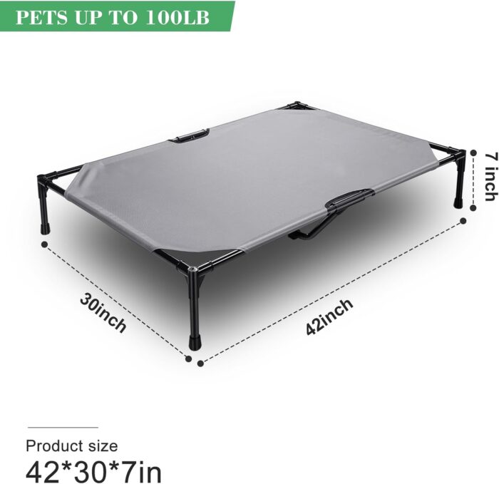 catre elevado portátil para mascotas con malla transpirable lavable