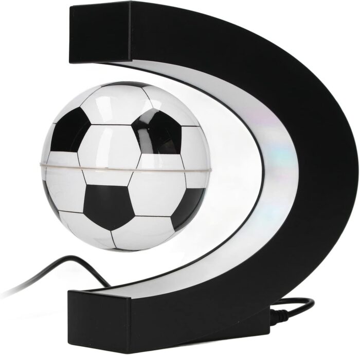 Pssopp - Bola flotante de levitación magnética con base en forma de C y luces LED