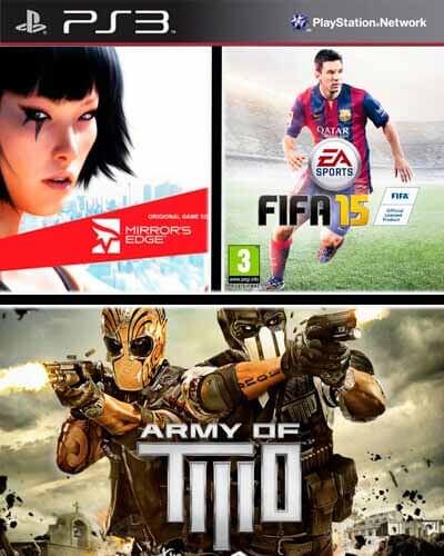 Ps3 Digital Combo 3X1 FIFA 15 + Army Of Two + Mirrors Edge