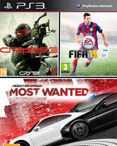 Ps3 Digital Combo 3X1 FIFA 15 + Need For Speed Most Wanted + Crysis 3