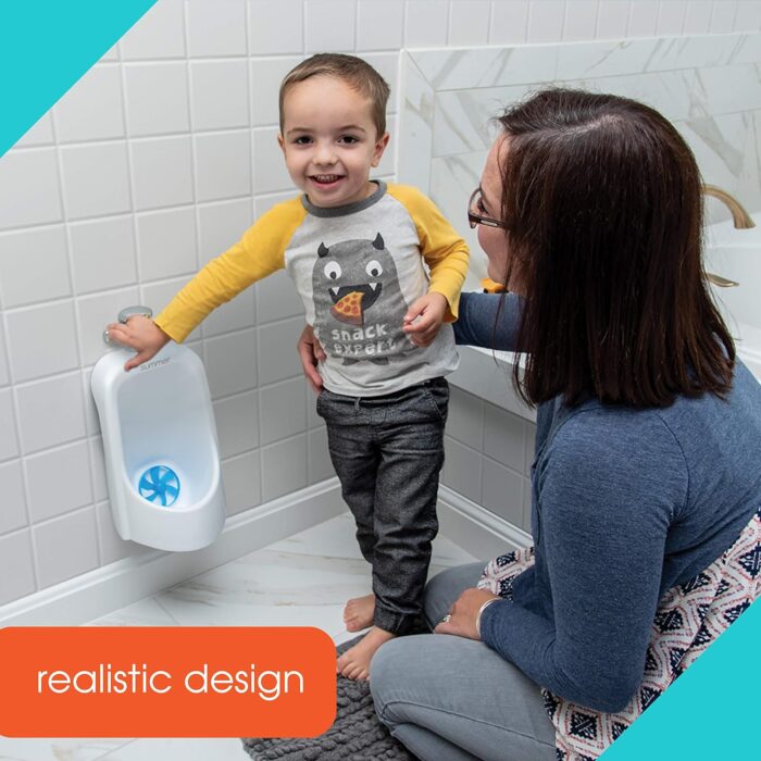 blanco realista niño orinal entrenamiento inodoro – Urinario realista para niños pequeños que cuenta con sonidos de descarga y un objetivo para la práctica de objetivo