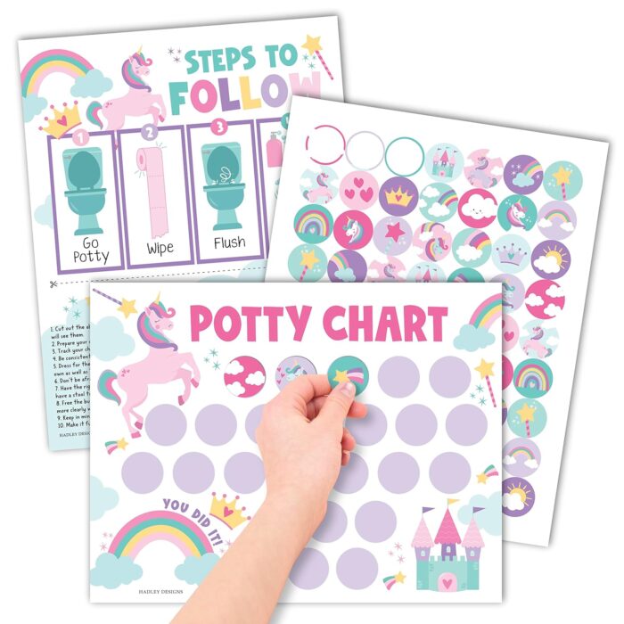 Hadley Designs Tabla de entrenamiento para ir al baño de unicornio para niñas pequeñas