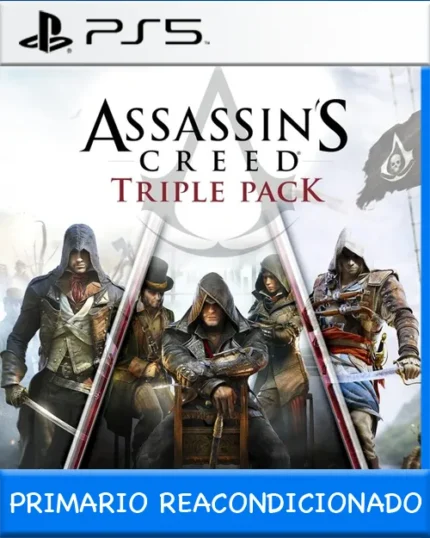 Ps5 Digital Assassin's Creed Triple Pack: Black Flag, Unity, Syndicate Primario Reacondicionado